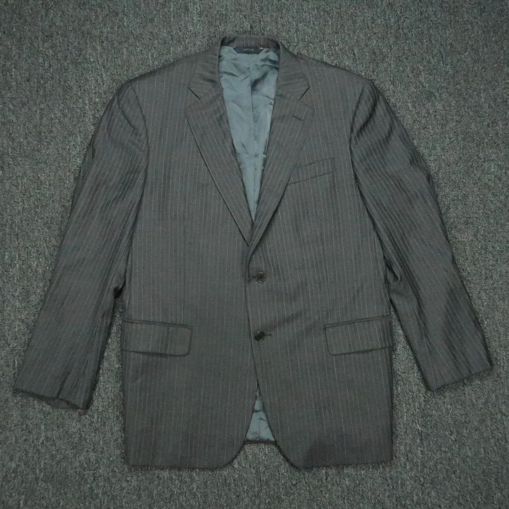 Brooks Brothers Blazer Mens 43R Gray Wool Pinstripe 1818 Madison Saxxon Jacket *